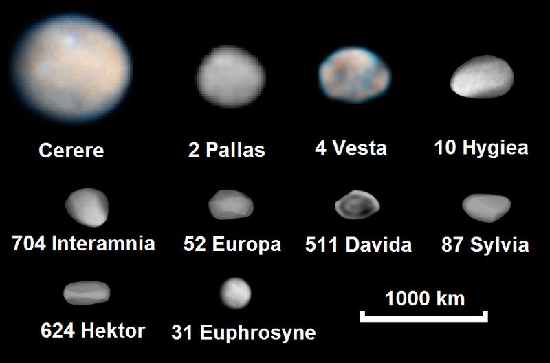 Comparison of Largest Asteroids